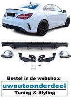 AMG Look Uitlaten + Diffuser Glans Zwart Black Tip Voor MB C, Verzenden