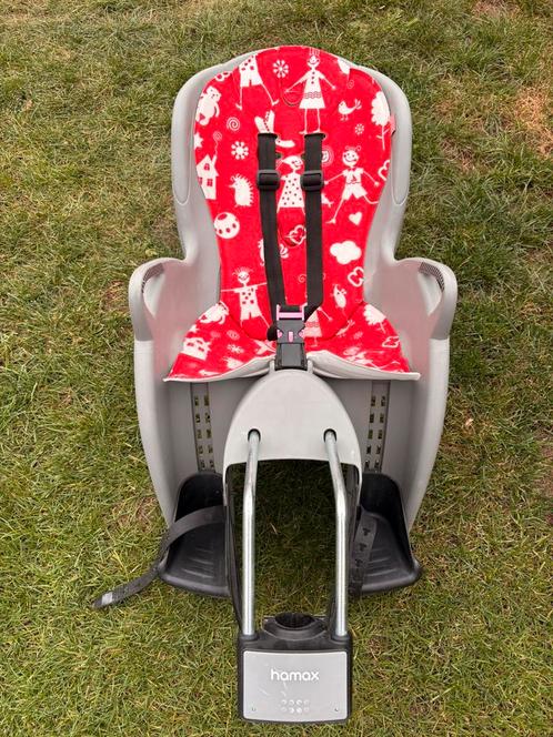 Hamax fiets kinderzit, Fietsen en Brommers, Fietsaccessoires | Fietsstoeltjes, Zo goed als nieuw, Achterzitje, 9 t/m 18 kg, Voetsteuntjes