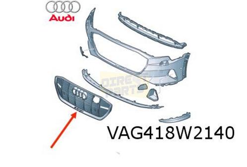 Audi E-tron (12/18-1/23) voorbumpergrille midden (T94 glossy, Auto-onderdelen, Carrosserie, Bumper, Audi, Voor, Nieuw, Verzenden