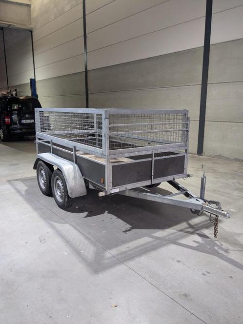 Aanhangwagen dubbelasser met loofrekken, Auto diversen, Aanhangers en Bagagewagens, Gebruikt, Ophalen of Verzenden