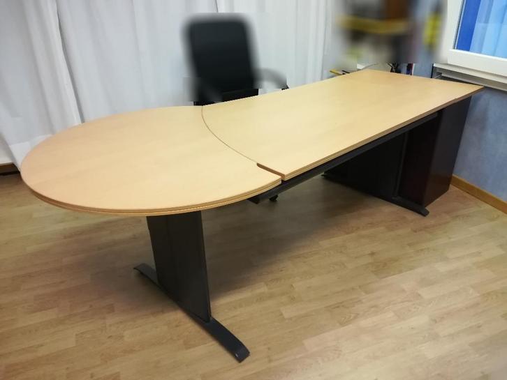 2x Mewaf "Barro" Directiebureau met ladenkast, Huis en Inrichting, Bureaus, Gebruikt, Bureau, In hoogte verstelbaar, Ophalen