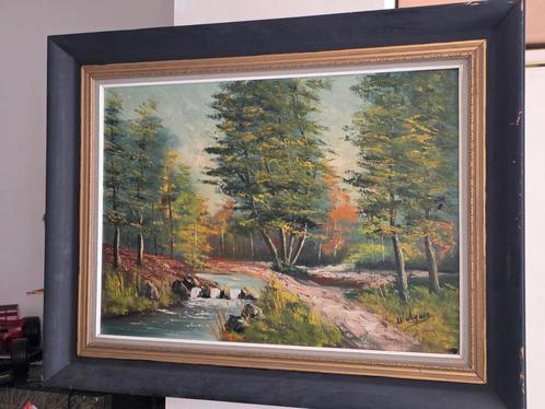 XL schilderij met prachtige kader, Antiek en Kunst, Kunst | Schilderijen | Klassiek, Ophalen of Verzenden