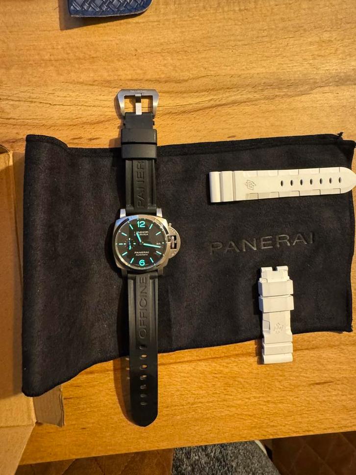 Panerai Luminor Marina Automatic PAM01392 – Full set, Handtassen en Accessoires, Horloges | Heren, Zo goed als nieuw, Polshorloge
