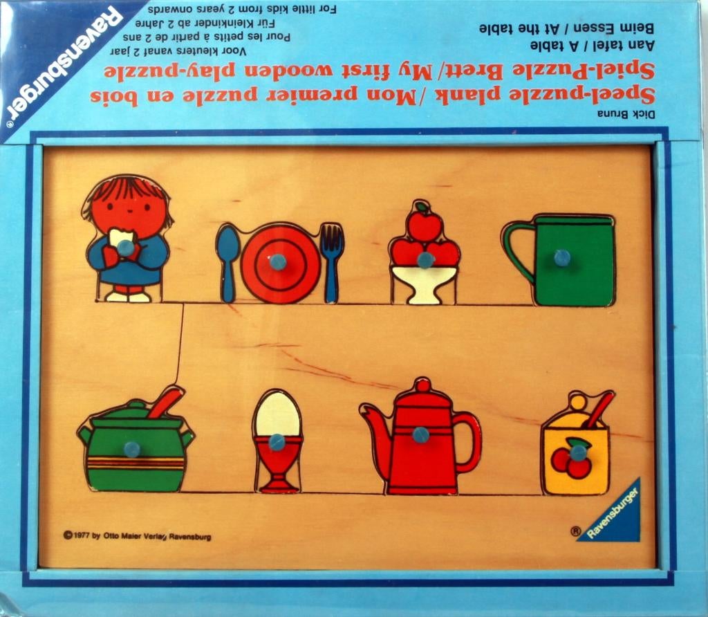 Speel-puzzle plank "Aan tafel", Kinderen en Baby's, Speelgoed | Babyspeelgoed, Gebruikt, Overige typen, Ophalen of Verzenden