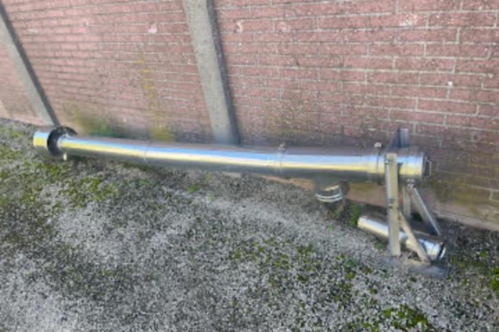 RVS dubbelwandige rookgasafvoer buis diam. 18cm, Doe-het-zelf en Bouw, Buizen en Afvoer, Zo goed als nieuw, Ophalen