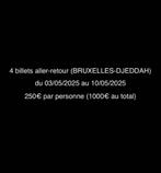 Billet aller-retour BRUXELLES-DJEDDAH, Tickets en Kaartjes, Overige Tickets en Kaartjes, Drie personen of meer