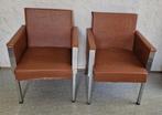 set van 2 retro fauteuils, Ophalen, Gebruikt, Metaal