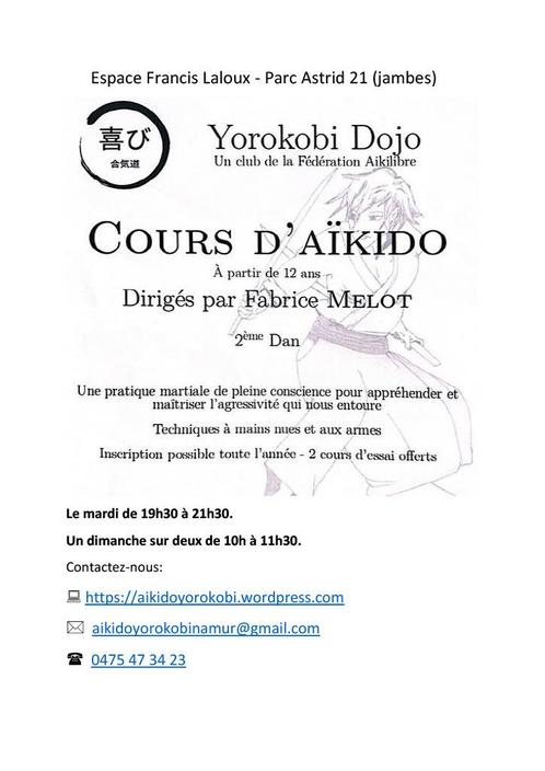 cours d'aïkido à Namur - Jambes, Sports & Fitness, Sports de combat & Self-défense, Aïkido, Enlèvement ou Envoi