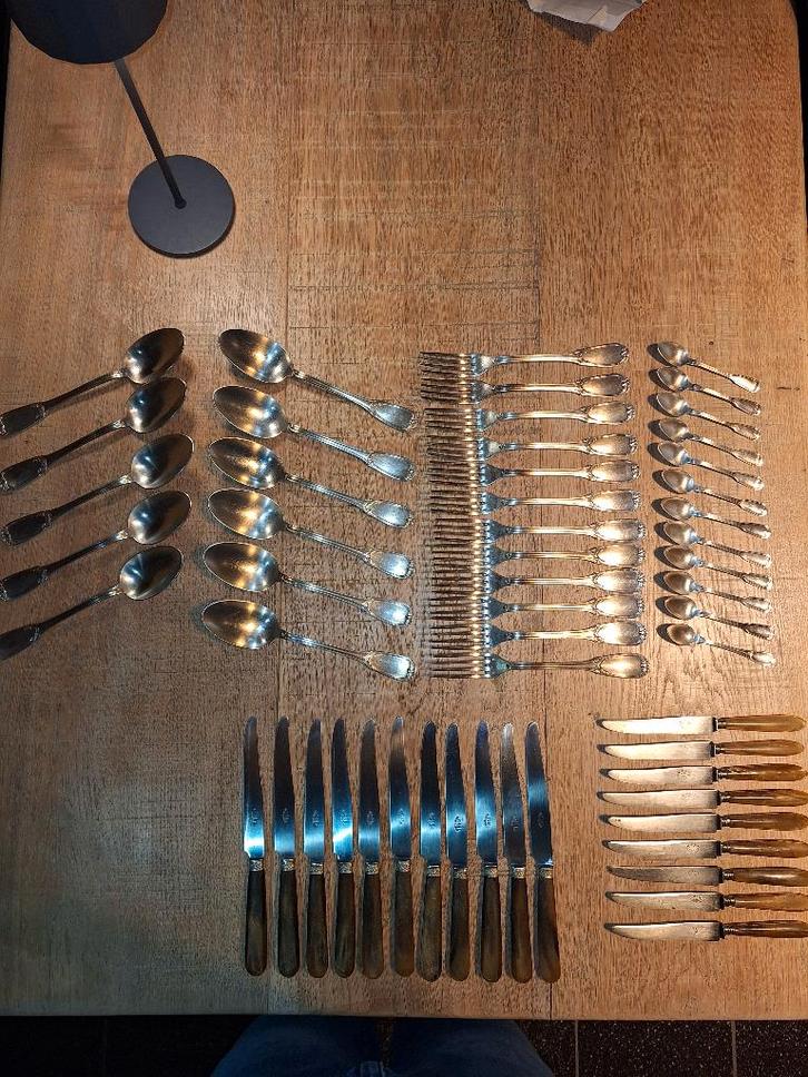 Verzilverd antieken bestek, Antiek en Kunst, Antiek | Bestek, Ophalen