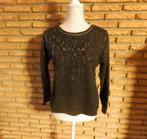 (41) -pull femme t.38 noir brillant - cassis -, Maat 38/40 (M), Cassis, Zwart, Ophalen of Verzenden