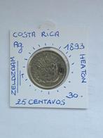 Costa rica 25 centavos 1893  AG MOOI !!!!geres rene, Ophalen of Verzenden