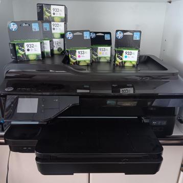 HP Officejet 6712 met storing en veel cartridges beschikbaar voor biedingen