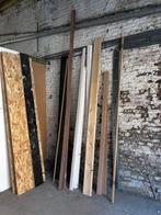 Lot mdf osb-plaat tegen paneelplaat van marinehout, Ophalen, Hout