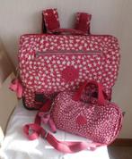 Kipling Set schooltas en lunchtas 6/11 jaar + apen, Gebruikt, Aktetas of Boekentas, Roze, 30 tot 40 cm