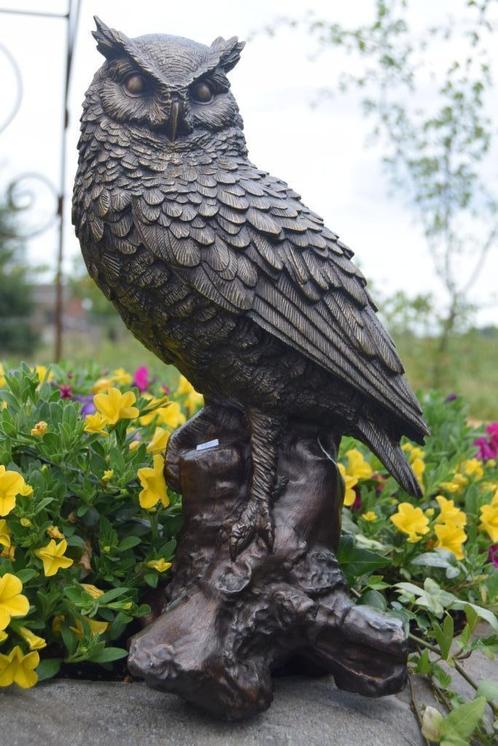 Grote bronzen uil gesigneerd, Antiek en Kunst, Antiek | Brons en Koper, Brons, Ophalen of Verzenden