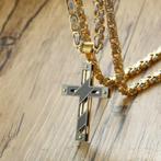 Koningsketting - Enrique - met kruis, Handtassen en Accessoires, Kettingen, Verzenden, Nieuw, Goud, Overige materialen