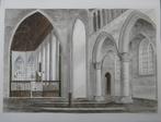 Aquarel L. Boschmans - Aardenburg Interieur Sint Baafskerk, Ophalen of Verzenden