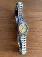 Seiko Quartz dames stalen kast vergulde bezel stalen armband, Ophalen, Gebruikt, Staal, Polshorloge