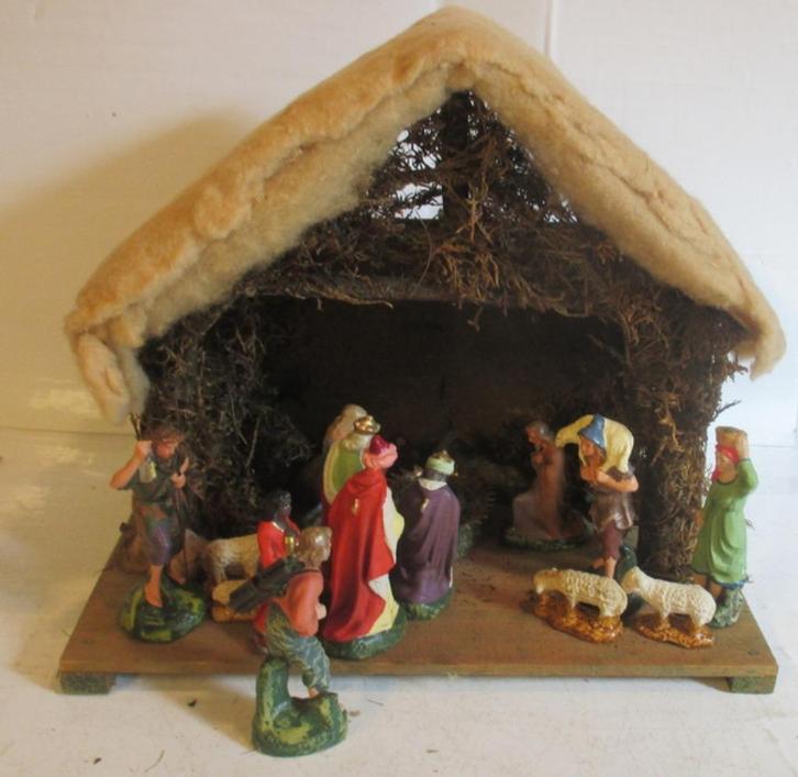 ancienne crèche complète et lave Jésus, Divers, Noël, Envoi