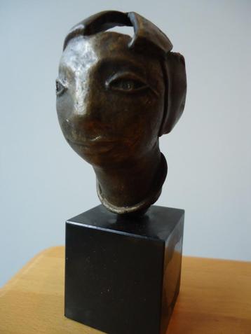 Jef VAES 1920-2004 Tienen bronzen beeld brons kopje, marmer beschikbaar voor biedingen