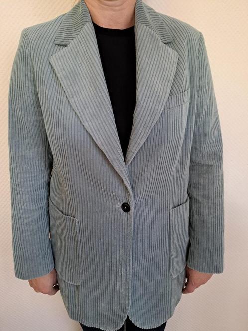 Grijs groene blazer ribfluweel Bellerose maat 0, Kleding | Dames, Jasjes, Kostuums en Pakken, Zo goed als nieuw, Jasje, Grijs