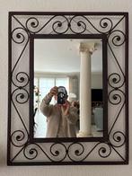 Metalen spiegel 53,5 x 68 cm zwart, Huis en Inrichting, Woonaccessoires | Spiegels, Ophalen, Gebruikt, Minder dan 100 cm, Rechthoekig