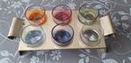 oude gekleurde likeurglazen/glazen in houder, Antiek en Kunst, Antiek | Glaswerk en Kristal, Ophalen