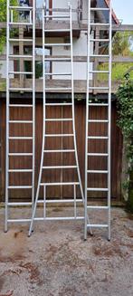 Aluminium ladder 3delig. 1 deel is 3.65 meter, Bricolage & Construction, Échelles & Escaliers, Comme neuf, Échelle, Enlèvement ou Envoi