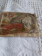 Carte de prière coloriée à la main S Rosalie, Collections, Enlèvement ou Envoi, Image pieuse