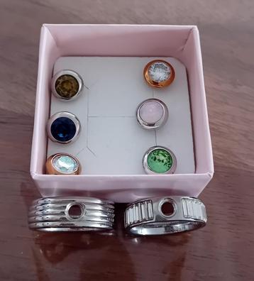 2 Melano ringen + wisselbare steentjes. Ringmaat 60.  beschikbaar voor biedingen