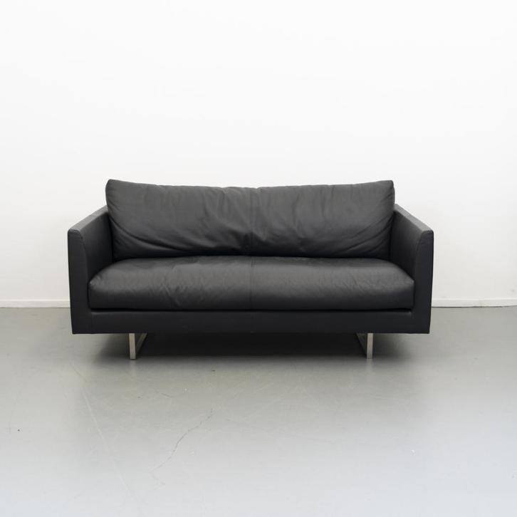 Montis Axel 2,5 zits (159 cm) zwart leder, Huis en Inrichting, Zetels | Voetbanken en poefs