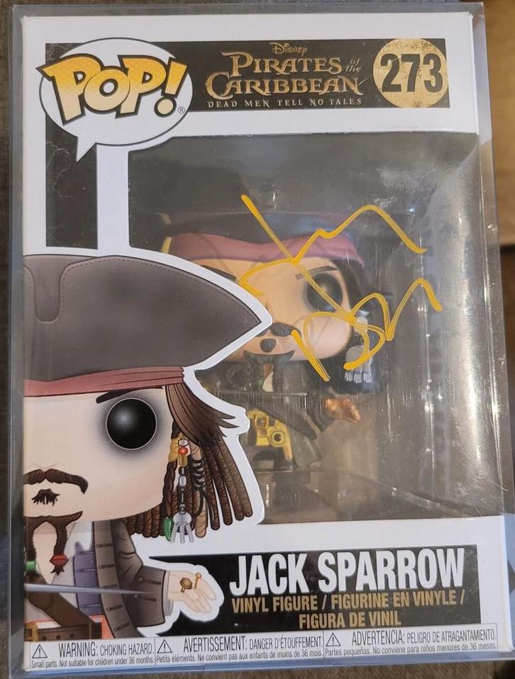 gesigneerde funko pop door Johnny Depp met COA, Verzamelen, Poppetjes en Figuurtjes, Nieuw, Ophalen of Verzenden