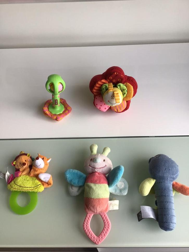 5 speeltjes voor peuters, Kinderen en Baby's, Speelgoed | Babyspeelgoed, Zo goed als nieuw, Rammelaar, Ophalen of Verzenden