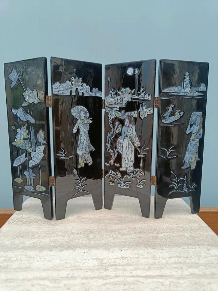 Chinese paravent tafelmodel, Huis en Inrichting, Woonaccessoires | Kamerschermen, Gebruikt, Ophalen of Verzenden