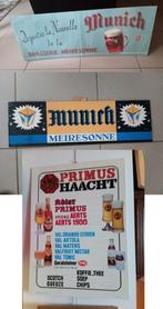 2 maal munich en  haacht prijslijst, Verzamelen, Biermerken, Ophalen of Verzenden, Zo goed als nieuw, Reclamebord, Plaat of Schild