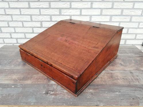 Antieke eiken schrijfkist, Huis en Inrichting, Woonaccessoires | Kisten, Ophalen