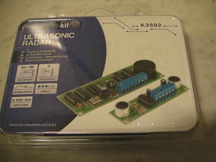 Velleman K3502 Ultrasone Radar Kit, Hobby en Vrije tijd, Elektronica-componenten, Zo goed als nieuw, Ophalen of Verzenden