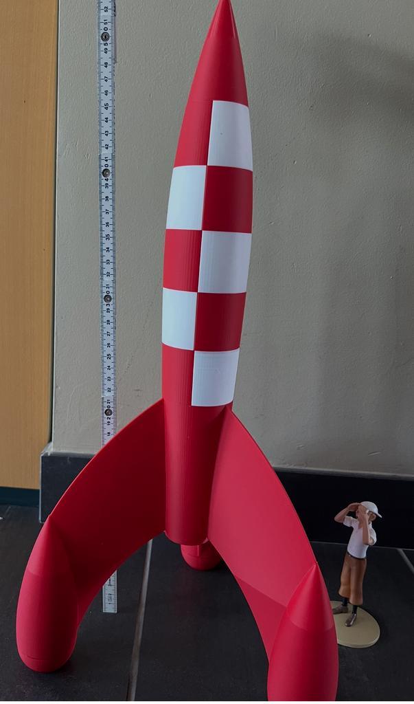 3D-geprinte raket – Kuifje stijl +/- 26 cm hoog, Verzamelen, Stripfiguren, Nieuw, Kuifje, Ophalen