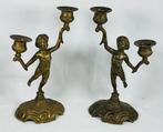 Ensemble de chandeliers chérubin en bronze en laiton antique, Antiquités & Art, Enlèvement ou Envoi, Cuivre ou Bronze