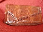 Pochette / clutch bruin slangenleder, Handtassen en Accessoires, Tassen | Damestassen, Ophalen of Verzenden, Zo goed als nieuw