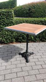 Terras tafel met ijzere smeedwerke poot, Tuin en Terras, Ophalen, Gebruikt, Vierkant, Overige materialen