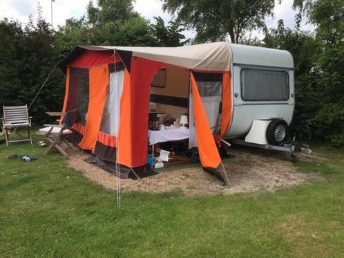 Originele Vintage voortent (voor caravan 3-4 personen), Caravans en Kamperen, Voortenten en Luifels, Ophalen