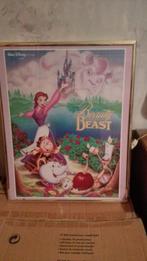 Beauty & The Beast kader Mooie poster met gouden rand Disney, Ophalen of Verzenden, Overige figuren, Zo goed als nieuw, Plaatje of Poster