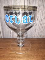 ANTIEK OVAAL GLAS MET LICHTBLAUWE LETTERS, Verzamelen, Ophalen of Verzenden, Gebruikt, Bierglas