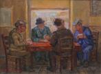 Romain Malfliet (1920-2006): Kaarters (O/D, 64 x 54 cm), Antiek en Kunst, Ophalen of Verzenden