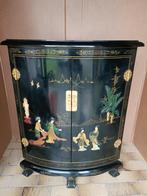 Armoire d'angle noire basse chinoise, armoire orientale, mob, Antiquités & Art, Enlèvement