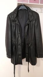 Veste 3/4 en cuir noir T. 42., Comme neuf, Sans marque, Noir, Taille 42/44 (L)