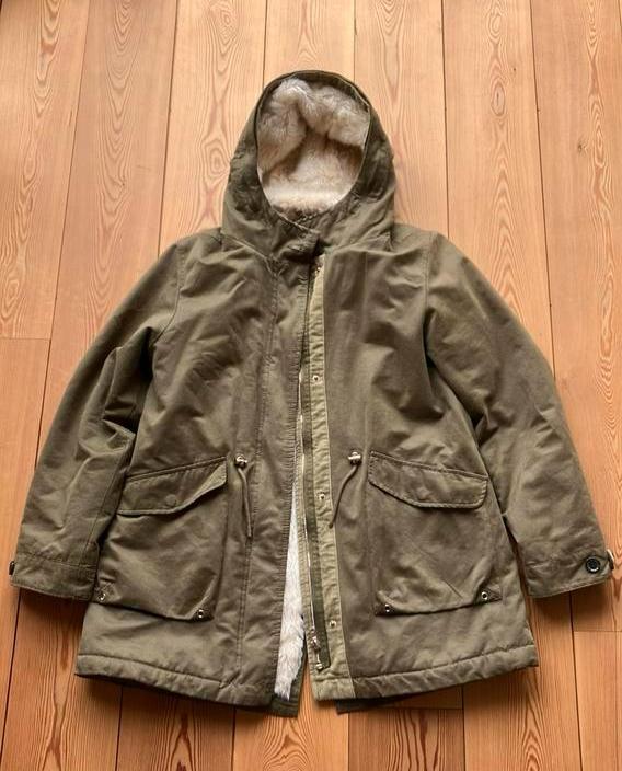 Winterjas meisje, kaki parka, Zara girls, zacht gevoerd, Kinderen en Baby's, Ophalen, Zo goed als nieuw