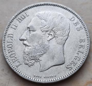 5 Francs 1867 Leopold II  beschikbaar voor biedingen