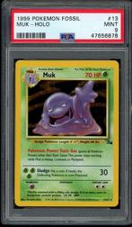 Muk Holo PSA 9 - 13/62 - Fossil 1999, Hobby en Vrije tijd, Verzamelkaartspellen | Pokémon, Verzenden, Zo goed als nieuw, Losse kaart